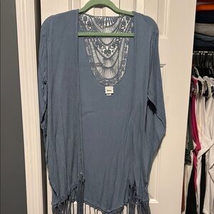 Sonoma blue Cardigan with Lace Detail